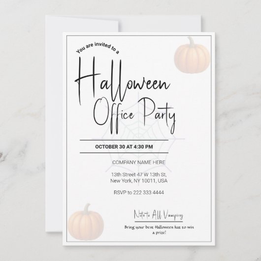 Kantoor Halloween Uitnodigingen & Uitnodiging Sjab (Voorkant)