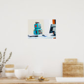 Kantoor hard werken poster (Keuken)