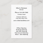 Kantoor Janitorial Cleaning Service Modern Visitekaartje (Achterkant)