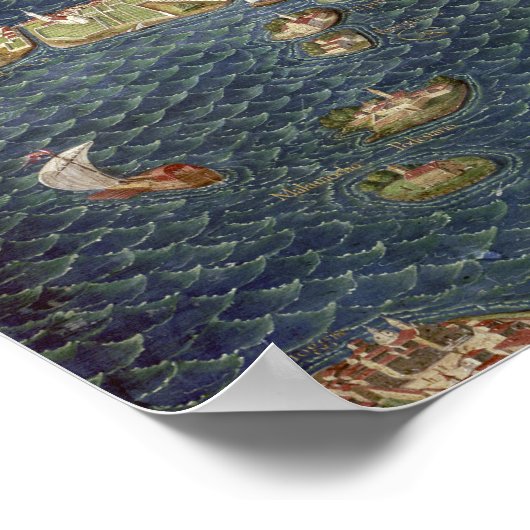 KANTOOR: KAART, 16E EEUW POSTER (Hoek)