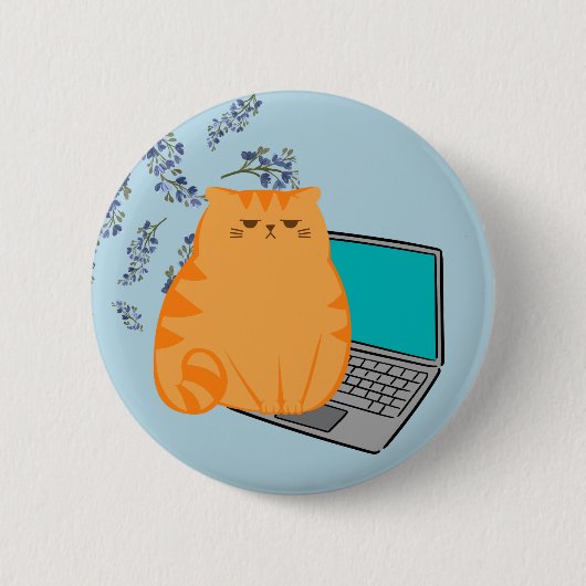 Kantoor Kat Ronde Button 5,7 Cm (Voorkant)
