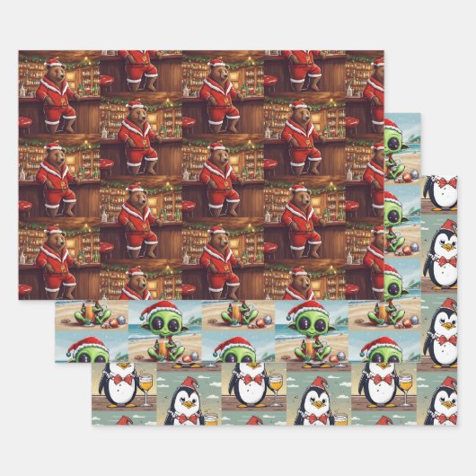 Kantoor Kerst Animal Wrapping Papier Selectie Inpakpapier Vel (Set)