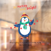 Kantoor Kerst Decoratie met bedrijfsnaam Raamsticker (Vel 2)