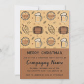 Kantoor Kerstfeest Bier Rustiek Kaart (Voorkant)