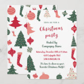 Kantoor Kerstfeest Kerstpatroon Kaart (Voorkant / Achterkant)