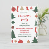 Kantoor Kerstfeest Sokken met Cute Bomen Kaart (Staand voorkant)