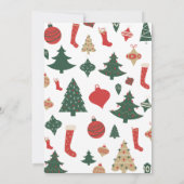 Kantoor Kerstfeest Sokken met Cute Bomen Kaart (Achterkant)