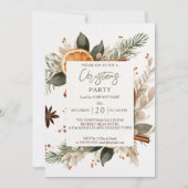 Kantoor Kerstfeest uitnodiging rustieke botanische (Voorkant)