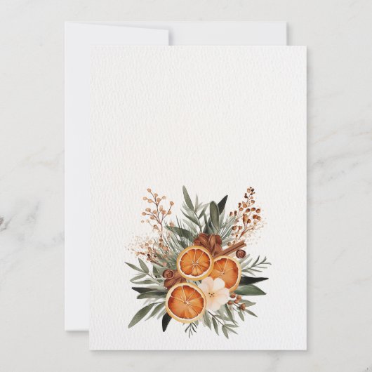 Kantoor Kerstfeest uitnodiging rustieke botanische (Achterkant)