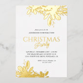 Kantoor Kerstfeest Vouw Folie Groen Uitnodiging (Voorkant)