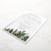 Kantoor kerstfeestdag zilver folie uitnodiging (Gedraaid)