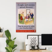 Kantoor-, kuil- en neesziekten poster (Thuiskantoor)