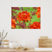 Kantoor kunstprints Oranje Rododendron Tuin Poster (Keuken)