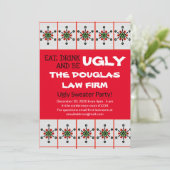 Kantoor lelijke trui party werk vakantie-evenement kaart (Staand voorkant)