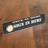 Kantoor "Log in hier" Desk Bord Naambordje (Zijkant)