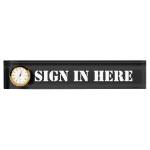 Kantoor "Log in hier" Desk Bord Naambordje