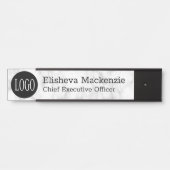 Kantoor Logo Naam Bord — Grijze marmer Deurbordje (Voorkant)