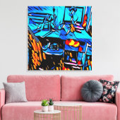 Kantoor lunchtijd kunst canvas afdruk (Insitu (Woonkamer))