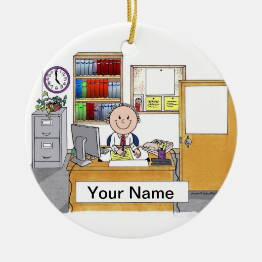 Kantoor - Mannelijk Keramisch Ornament (Voorkant)