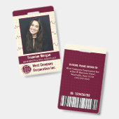 Kantoor Medewerker Bedrijf Custom Photo Bar Code L Badge (Voor- en achterkant)