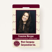 Kantoor Medewerker Bedrijf Custom Photo Bar Code L Badge (Voorkant)