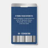 Kantoor Medewerker Custom Photo Bar Code Bedrijf L Badge (Achterkant)