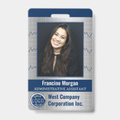 Kantoor Medewerker Custom Photo Bar Code Bedrijf L Badge (Voorzijde)