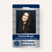 Kantoor Medewerker Custom Photo Bar Code Bedrijf L Badge (Voorkant)