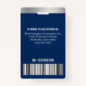 Kantoor Medewerker Custom Photo Bar Code Bedrijf L Badge (Achterkant)