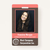 Kantoor Medewerker Custom Photo Company Logo stree Badge (Voorkant)