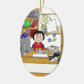 Kantoor - Messing, Vrouw - Gepesonaliseerde Cartoo Keramisch Ornament (Links)