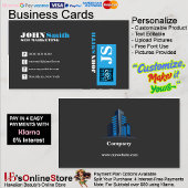 Kantoor Modern Business Trendy Logo Zwart Blauw Visitekaartje