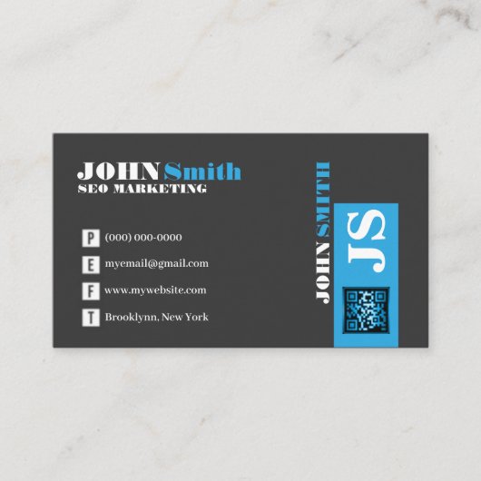 Kantoor Modern Business Trendy Logo Zwart Blauw Visitekaartje (Voorkant)