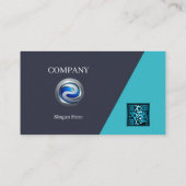 Kantoor Modern Turquoise Four Choice Logo QR-code Visitekaartje (Achterkant)
