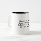 Kantoor-Mok per e-mail Tweekleurige Koffiemok (Voorkant links)