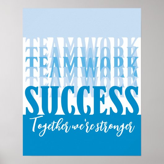 Kantoor motivatie teamwork succes verloving poster (Voorkant)