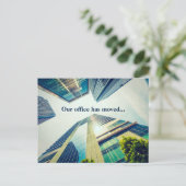Kantoor Moved Modern gebouw Verandering van adres Aankondigingskaart (Staand voorkant)