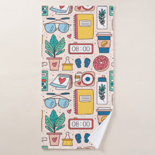 Kantoor. Naadloos patroon, textuur, rug Badhanddoek