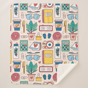 Kantoor. Naadloos patroon, textuur, rug Sherpa Deken