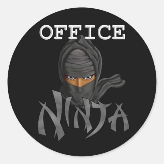 Kantoor Ninja Ronde Sticker (Voorkant)