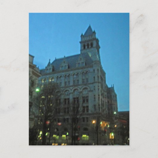 Kantoor Old Post bij Night Washington DC Briefkaart (Voorkant)