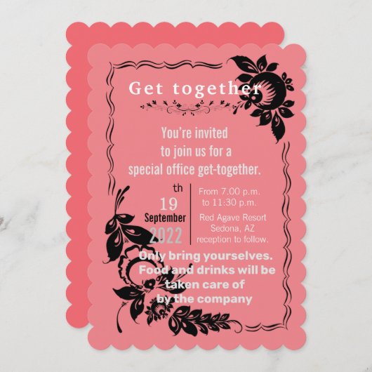 Kantoor Ontvang uitnodiging (Voorkant / Achterkant)