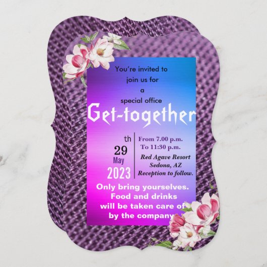 Kantoor Ontvang uitnodiging (Voorkant / Achterkant)