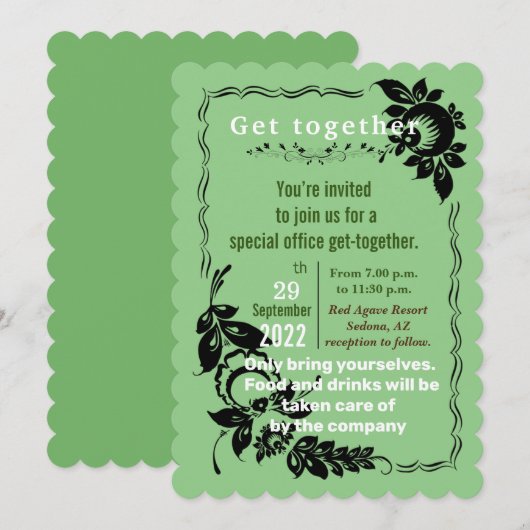 Kantoor Ontvang uitnodiging (Voorkant / Achterkant)