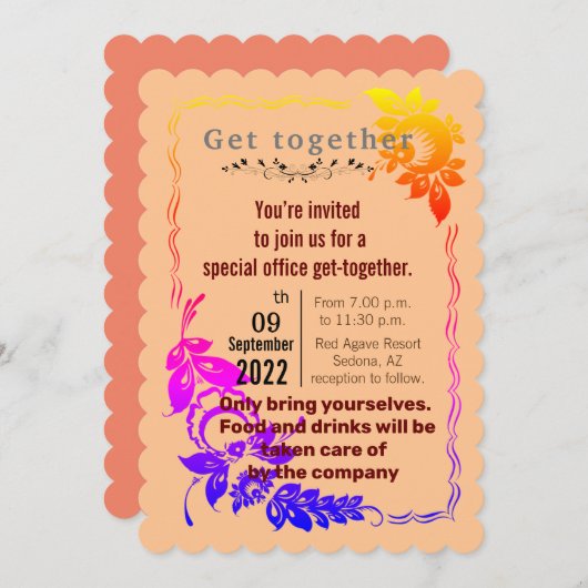 Kantoor Ontvang uitnodiging (Voorkant / Achterkant)