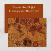 Kantoor OUDE WERELDKAART VERKEER Briefkaart (Voorkant / Achterkant)