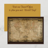 Kantoor OUDE WERELDKAART VERKEER Uitnodiging Briefkaart (Voorkant / Achterkant)