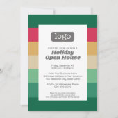 Kantoor Party met Bedrijf Logo - retro 70s stripes Kaart (Voorkant)