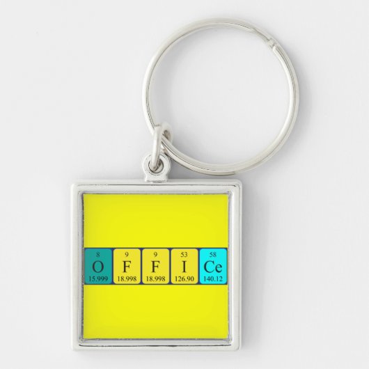 Kantoor periodieke lijst woord keyring 9 sleutelhanger (Voorkant)