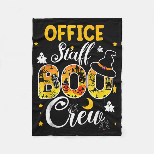 Kantoor Personeel Boo Crew Fun Halloween Matching Fleece Deken (Voorkant)